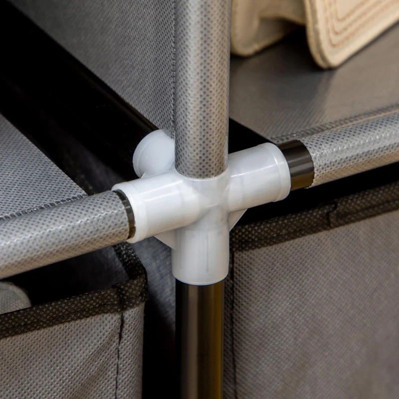 HOMCOM - Stoffkleiderschrank, Faltschrank, Faltbarer Kleiderschrank, Stoffschrank, Garderobe Faltbar, mit Reißverschluss, Vliesstoff, Dunkelgrau