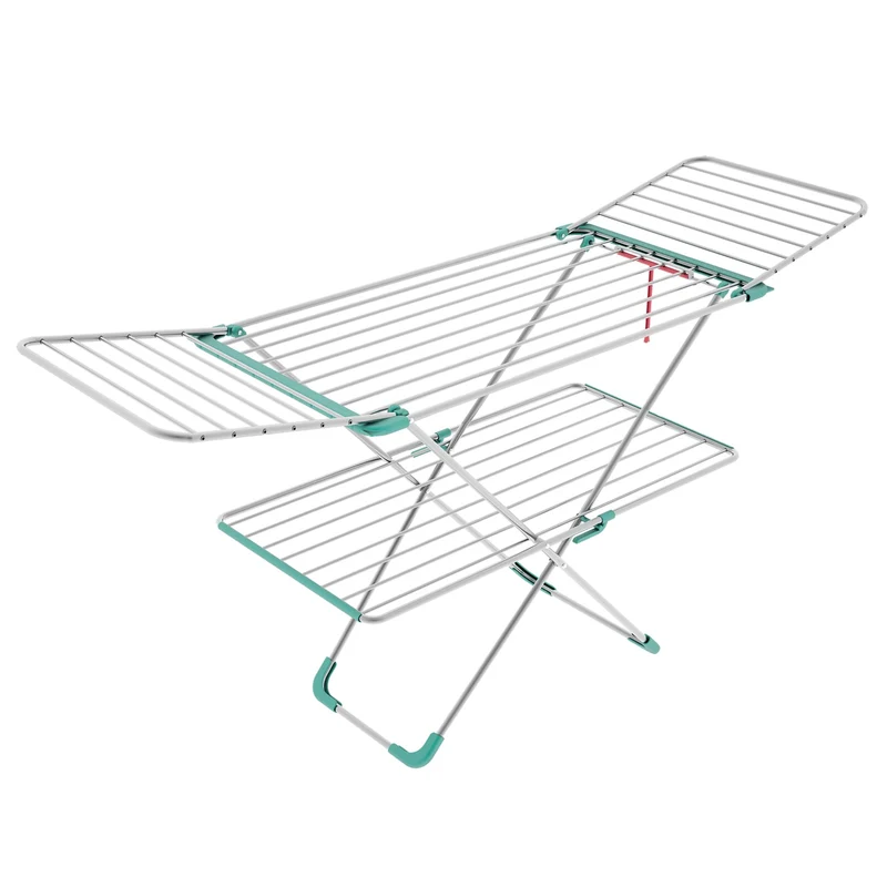 Colombo Double – Klappbarer Wäscheständer mit 2 Ebenen und 30 m Trockenlänge, Aluminium, Made in Italy