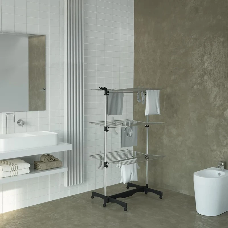 Colombo Vertical 40 - Wäscheständer, Turmwäscheständer klappbar, Wäscheständer hoch, vertikal & platzsparend, 40 m Trockenlänge, Made in Italy