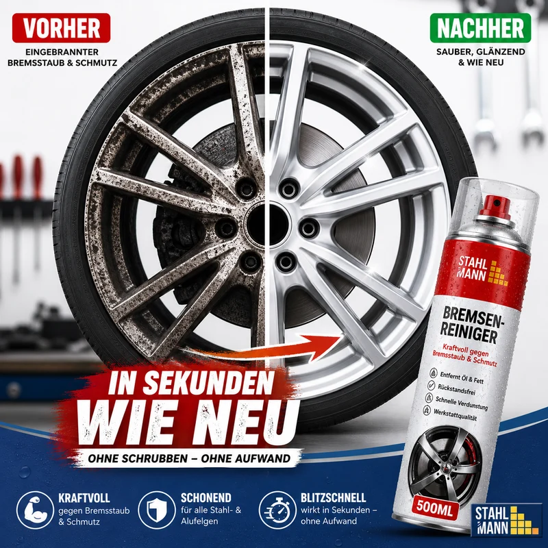 STAHLMANN® Bremsenreiniger 12x400 ml – Hochwirksames Bremsenreiniger Spray für Werkstatt & Auto