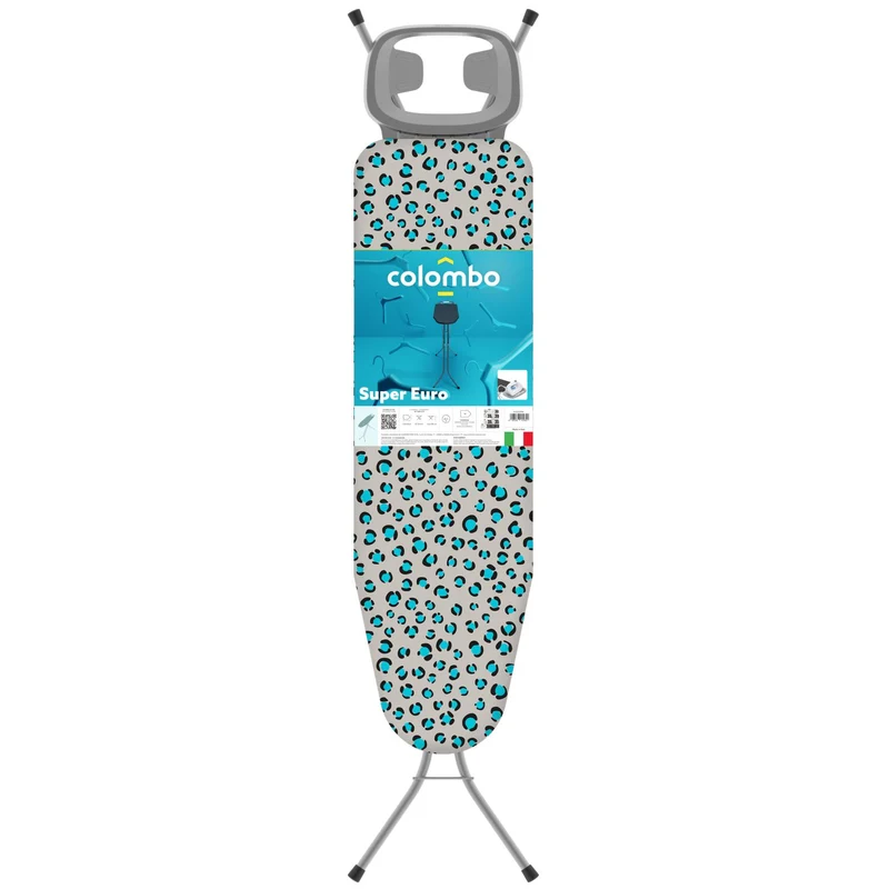 Colombo SUPER EURO - Bügelbrett, Bügeltisch, 110 x 32 cm, Höhenverstellbar in 4 Positionen bis 88 cm, leicht und einfach, Hergestellt in Italien