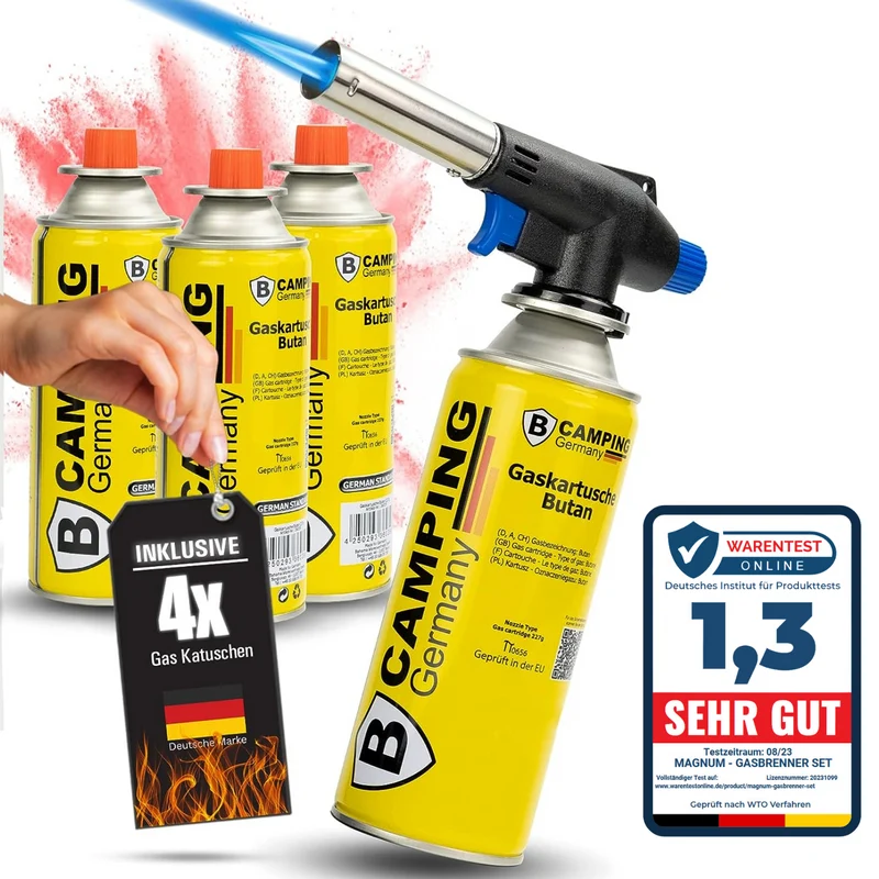 Gasbrenner-Set inkl. Butan-Gaskartuschen (Küchenbrenner)