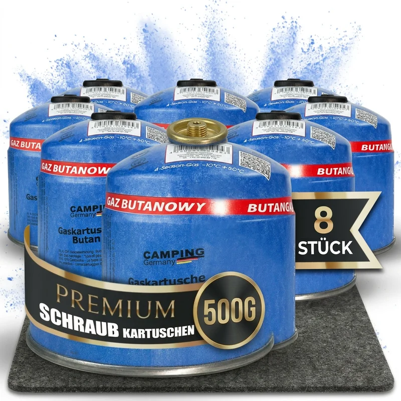 Schraubventil-Gaskartusche 500 g – EN 417, für Grill, Camping & Handwerk