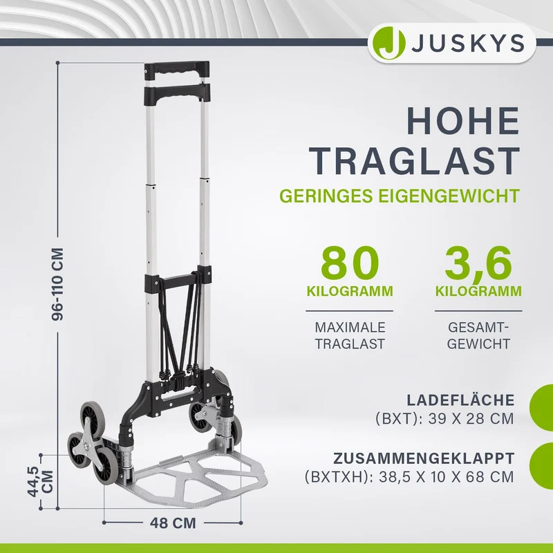 Klappbare Treppensackkarre bis 80 kg