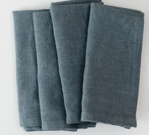 Linen Tales Leinen-Servietten, Zero Waste, 4er-Set, verschiedene Farben und Designs