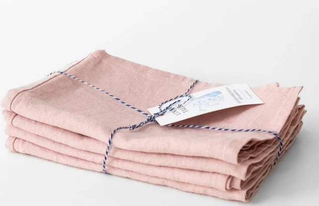 Linen Tales Leinen-Servietten, Zero Waste, 4er-Set, verschiedene Farben und Designs