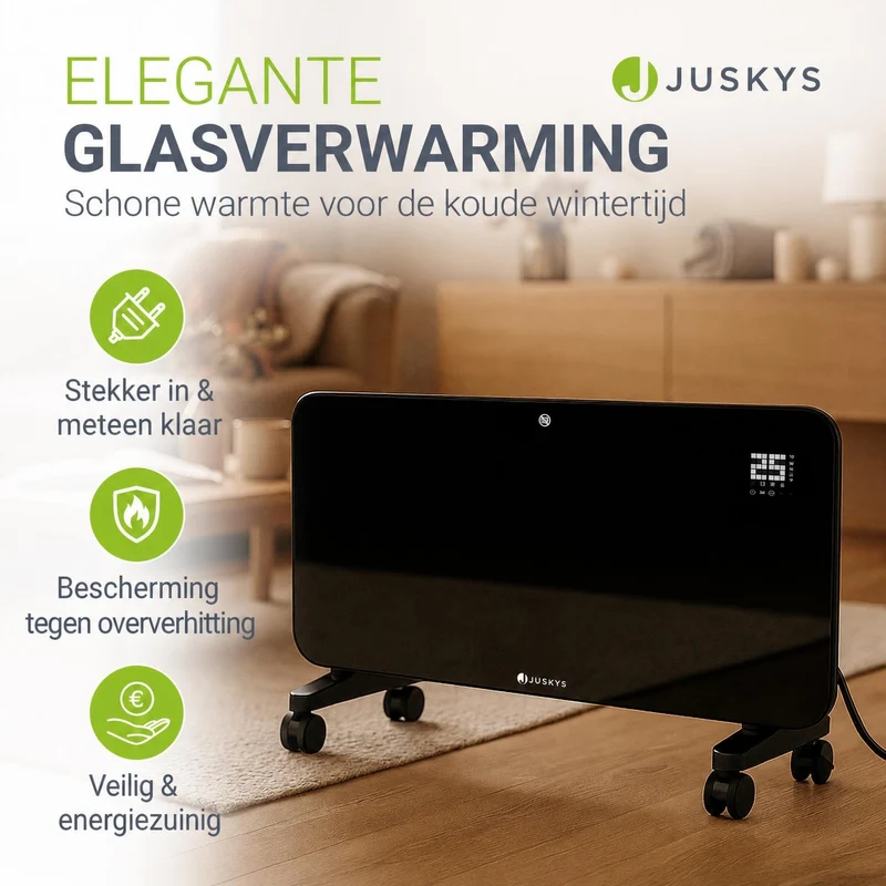 Glaskonvektor mit bis zu 2000 W