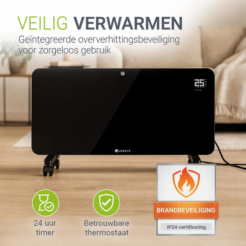 Glaskonvektor mit bis zu 2000 W