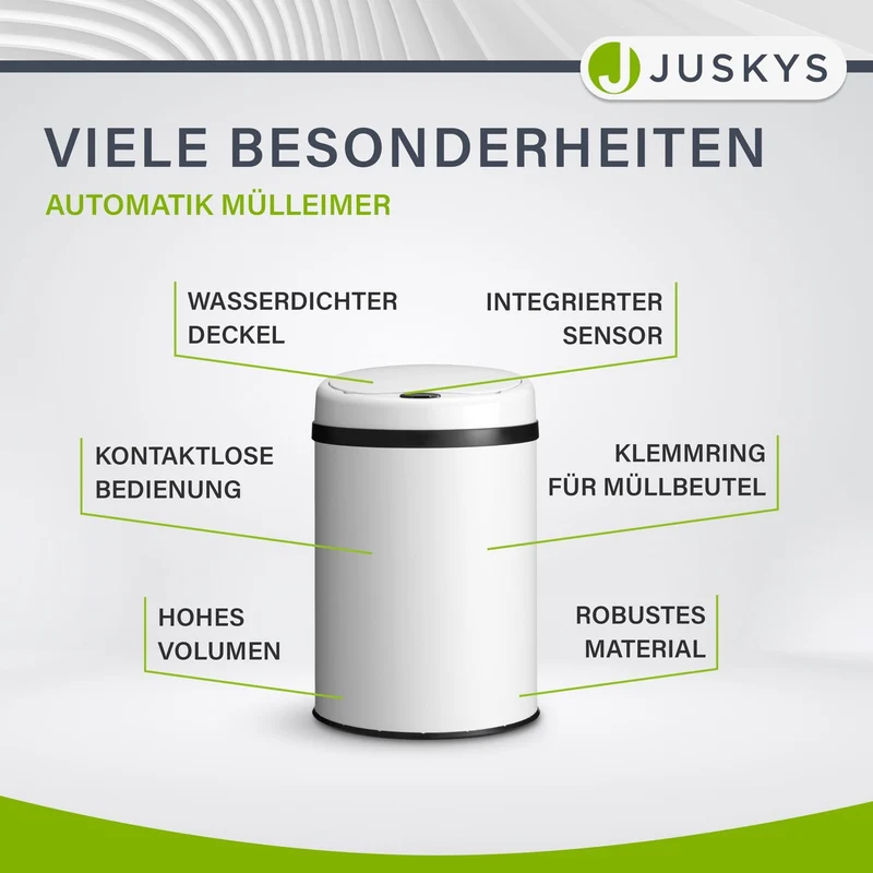 Runder Mülleimer mit Sensor