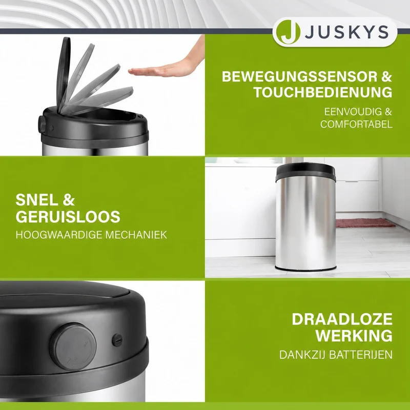 Runder Mülleimer mit Sensor
