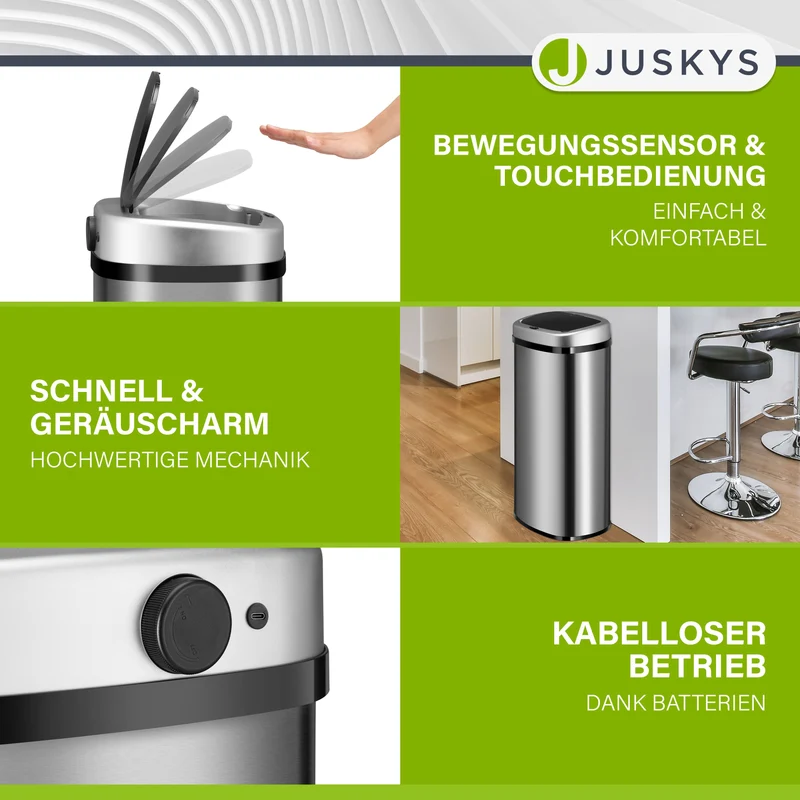 Rechteckiger Mülleimer mit Sensor