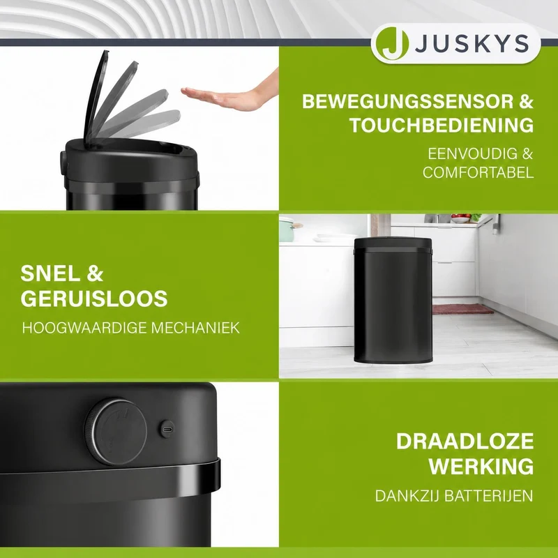 Rechteckiger Mülleimer mit Sensor