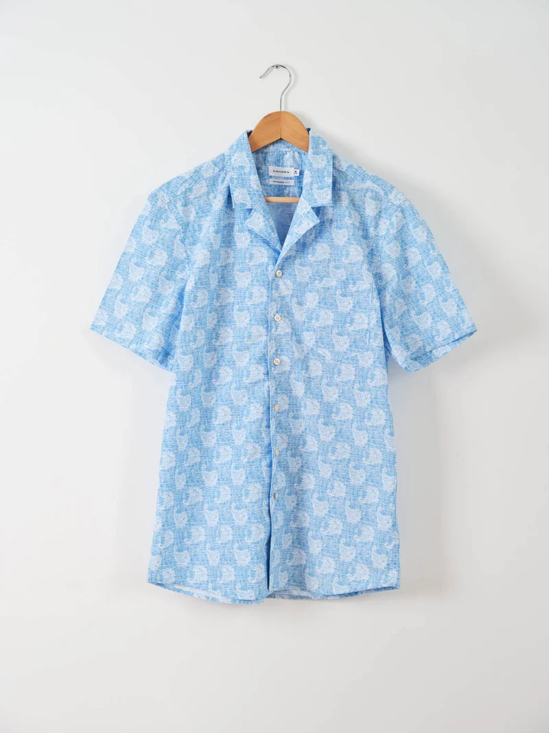 Resort Shirt Modern Fit Blau Print