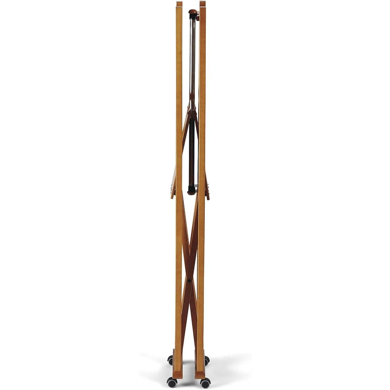 ARIT Elios – Kleiderständer aus Buchenholz auf Rollen, klappbar, ausziehbare Kleiderstange 78–140 cm, Kirschbaumfarbe, Made in Italy