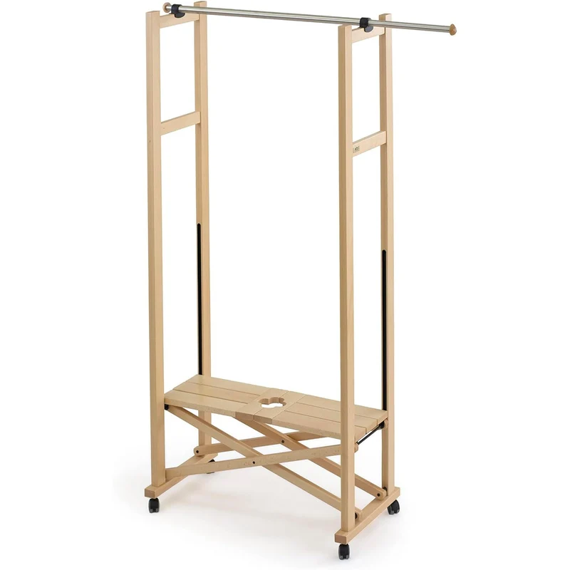 ARIT ELIOS - Garderobe, Kleiderständer Holz, Garderobenständer Holz, Kleiderständer Klappbar, Kleiderständer Ausziehbar, Farbe Naturlich