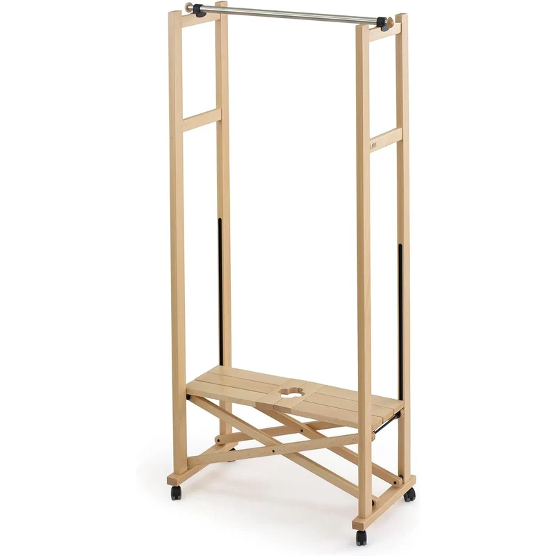 ARIT ELIOS - Garderobe, Kleiderständer Holz, Garderobenständer Holz, Kleiderständer Klappbar, Kleiderständer Ausziehbar, Farbe Naturlich