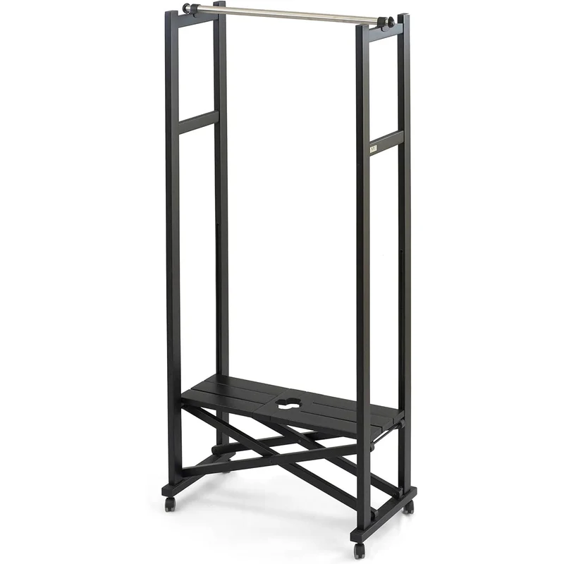 Garderobe, Kleiderständer Holz, Kleiderständer schwarz, Garderobenständer Holz, Kleiderständer Holz Klappbar, ausziehbar, aus massiver Buche