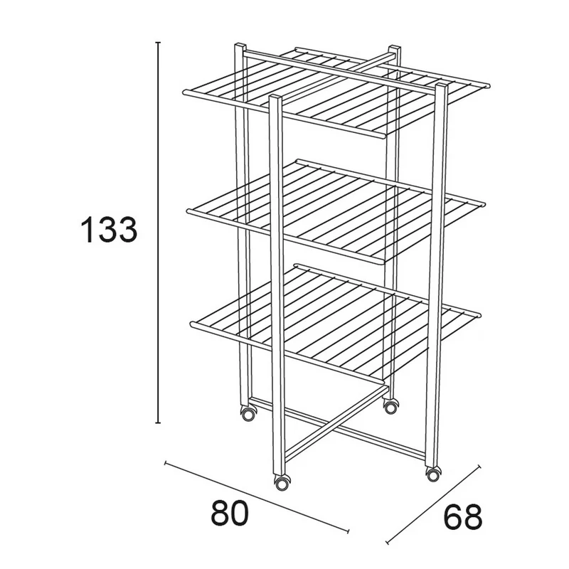 Arit Karisma – Wäscheständer-Turm, auf Rollen, 25 m Trockenlänge, platzsparend und klappbar, aus Buche, Kirschbaum, Made in Italy