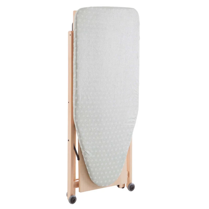ARIT STIROCOMODO - Bügeltisch, Bügelbrett Holz, Gestell aus massiver Buche, Bügelbrett Klappbar, Höhenverstellbar 84 -93 cm, auf Rollen, Made in Italy