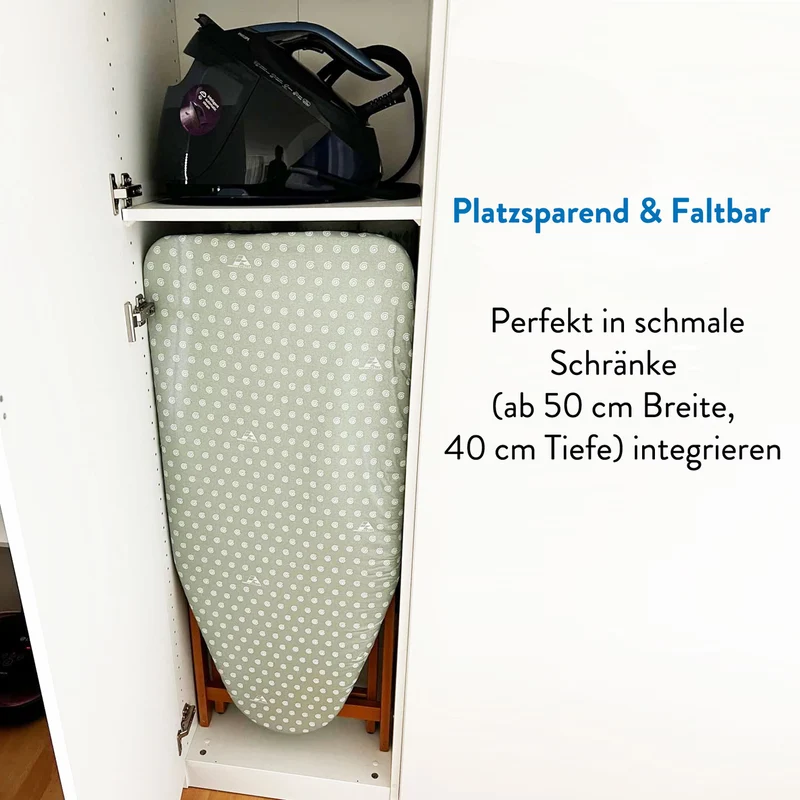 ARIT STIROLIGHT – Bügelbrett aus Holz für Dampfbügelstation, 135 × 45 × 84–93 cm, 4 Höhen, Kirschholz, Made in Italy