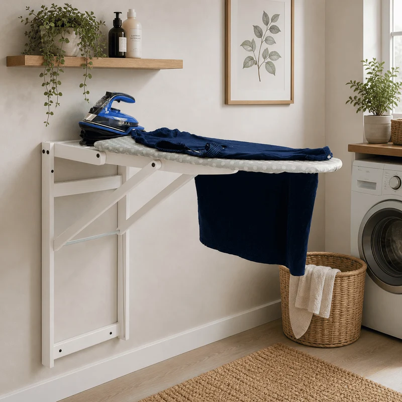 ARIT STIROJOLLY – Klappbares Wandbügelbrett aus Buchenholz, Bügelfläche 86 × 38 cm, Weiß, Made in Italy