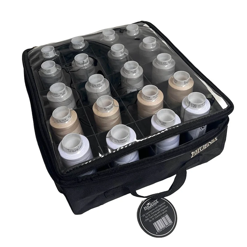Phönix Garntasche mit 20 Overlock Garnrollen