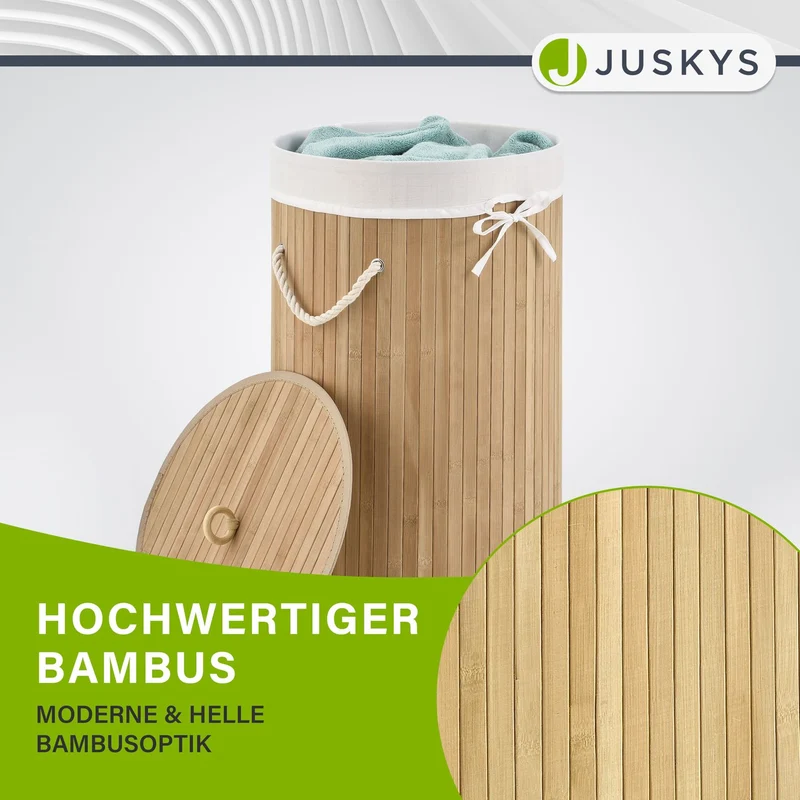 Bambus Wäschekorb Curly-Round