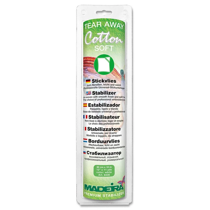 Madeira Stickvlies Tear Away Cotton SOFT Weiß (0,30m x 10m )
