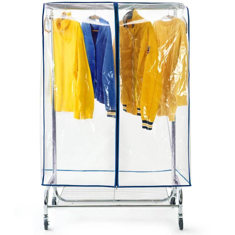 Tatkraft Screen – Staubschutz und Abdeckung für Kleiderständer, transparent, Schutz vor Feuchtigkeit und Schmutz, 96 × 60 × 150 cm