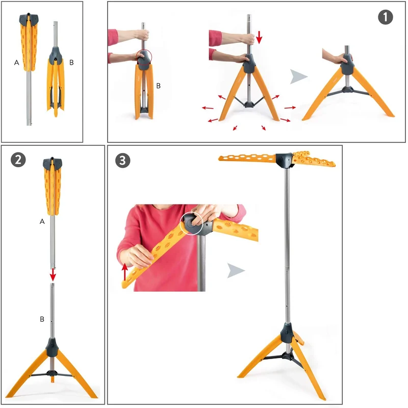 Tatkraft Palm - Wäscheständer, Wäscheständer Platzsparend, Wäscheständer Klappbar, Wäscheständer für Hemden, für 42 Kleiderbügel