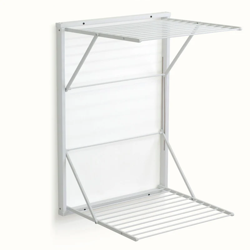 ARIT Koral – Wandwäscheständer aus Buche und Aluminium, 13 m Trockenlänge, klappbar, Weiß, Made in Italy