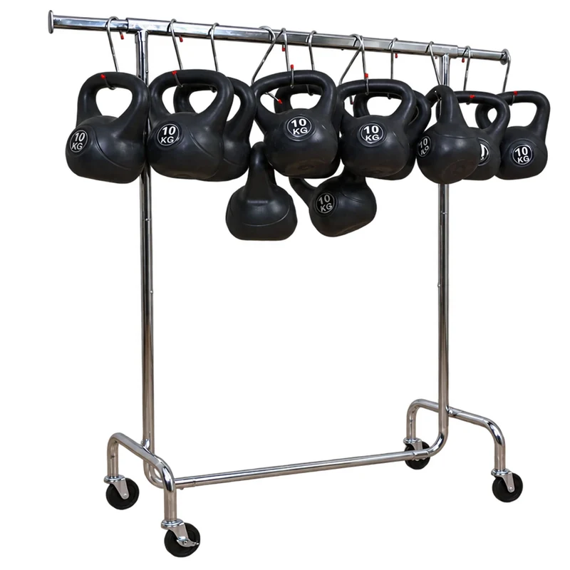 Tatkraft Didrik Schwerlast-Kleiderständer, bis 130 kg, Kleiderständer Stabil auf Rollen, 110–150×45×160cm, verchromter Stahl, Garderobenständer Profi