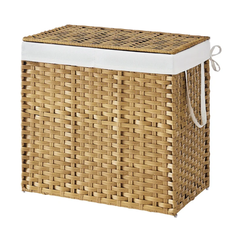 Handgeflochtener Wäschekorb aus synthetischem Rattan