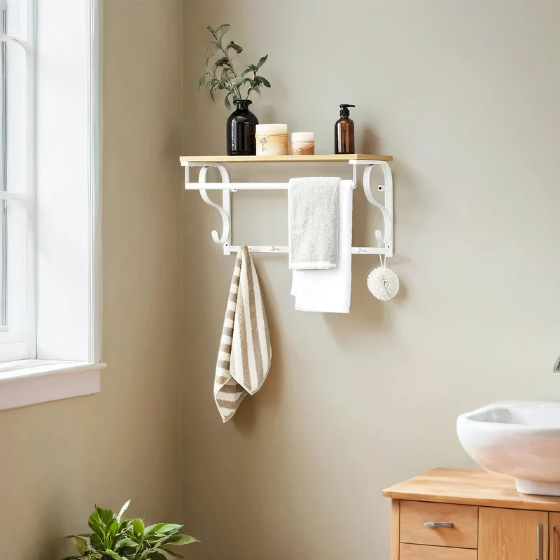 Wandgarderobe mit 5 Haken und Ablage