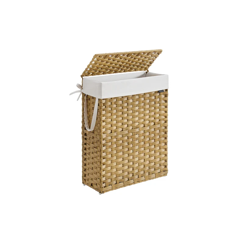 Wäschekorb aus synthetischem Rattan mit Deckel