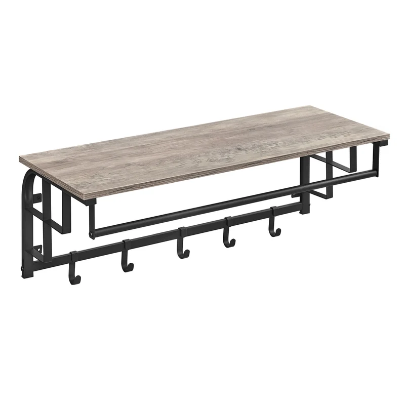 Wandgarderobe mit Ablage und 5 abnehmbaren Haken