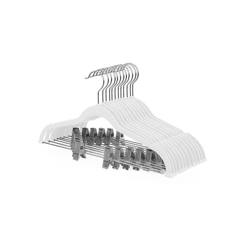 Kleiderbügel aus Samt mit verstellbaren Clips