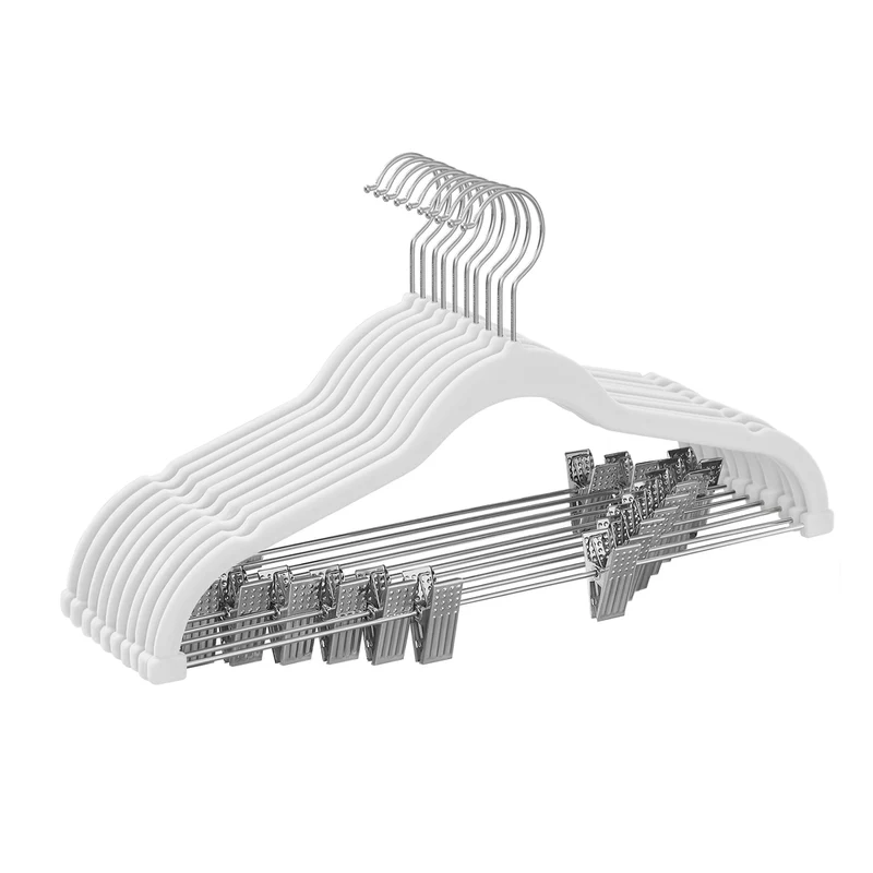 Kleiderbügel aus Samt mit verstellbaren Clips