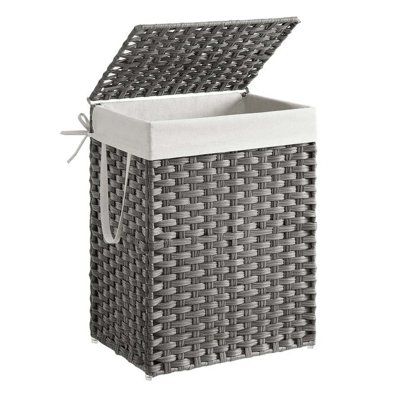 Handgeflochtener Wäschekorb aus synthetischem Rattan