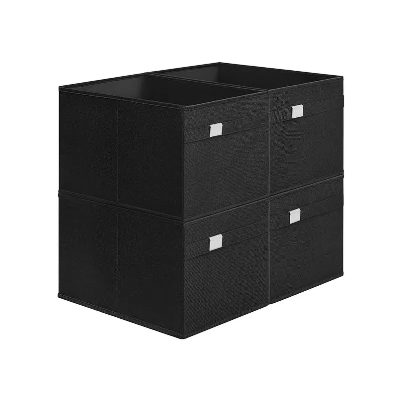 Aufbewahrungsbox 4er Set mit Griffen taubengrau