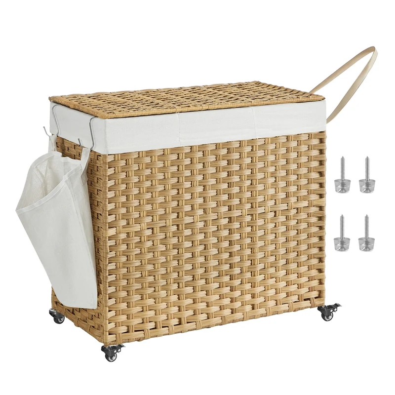 Handgeflochtener Wäschekorb aus Polyrattan