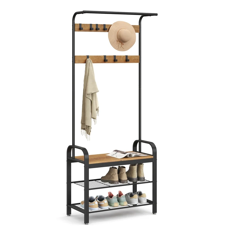 Garderobenständer mit Schuhregal und Sitzfläche