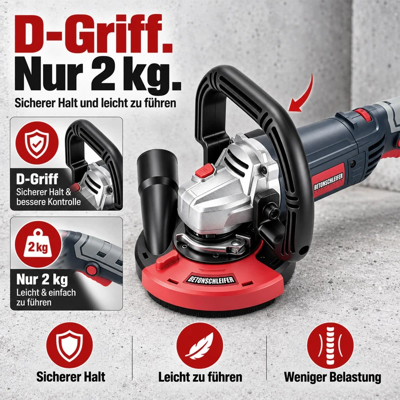 XIIW Winkelschleifer 2100W, 125 mm, 3000–9000 U/min, mit Staubabsaugung & Diamant-Schleiftopf