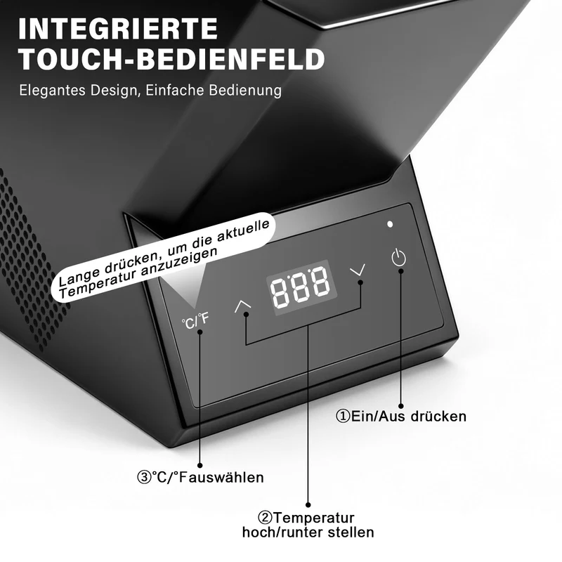 XIIW Elektrischer Weinkühler mit Touchscreen 5-18℃ | Leiser Flaschenkühler 39dB für Wein & Champagner | Smarter Weintemperierer Schwarz