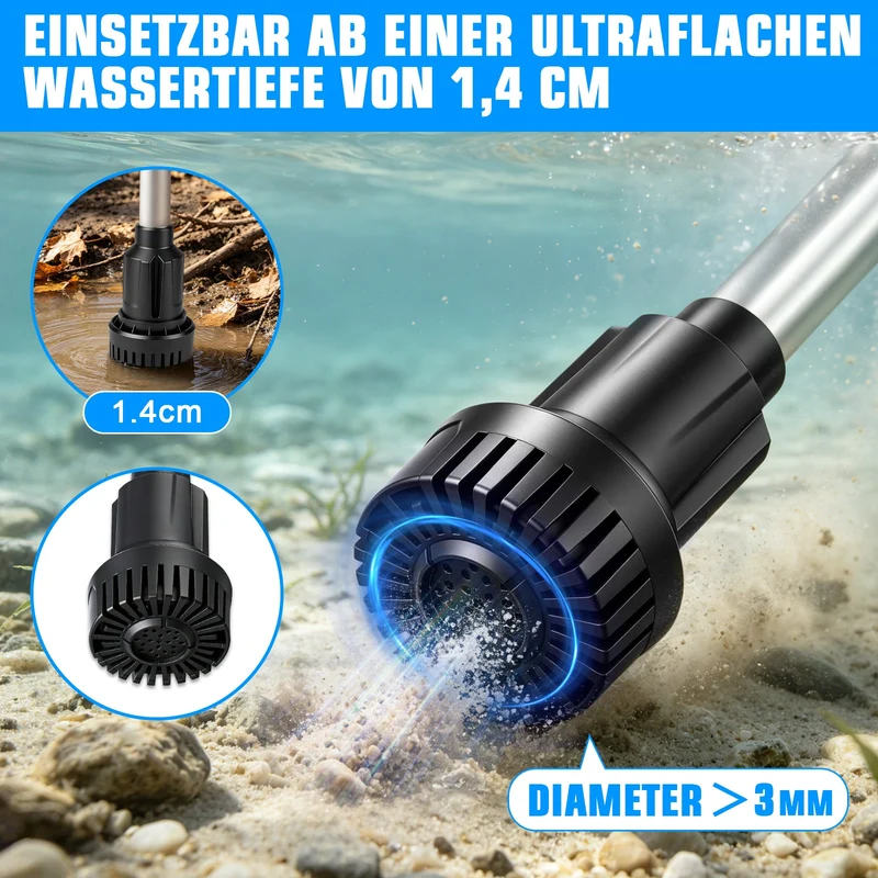 XIIW 18V Akku-Stabpumpe 3000L/h | Universelle Wasserpumpe für 18V Akkusysteme | Tauchpumpe inkl. 2x 2.0Ah Akku & 3/4" Anschluss