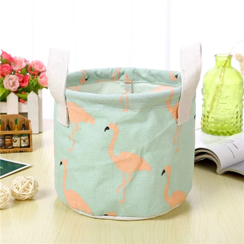 Cute Printing Cotton Linen Desktop Storage Organizer Sundries Storage Box Cabinet Underwear Storage Basket Fast Shipping