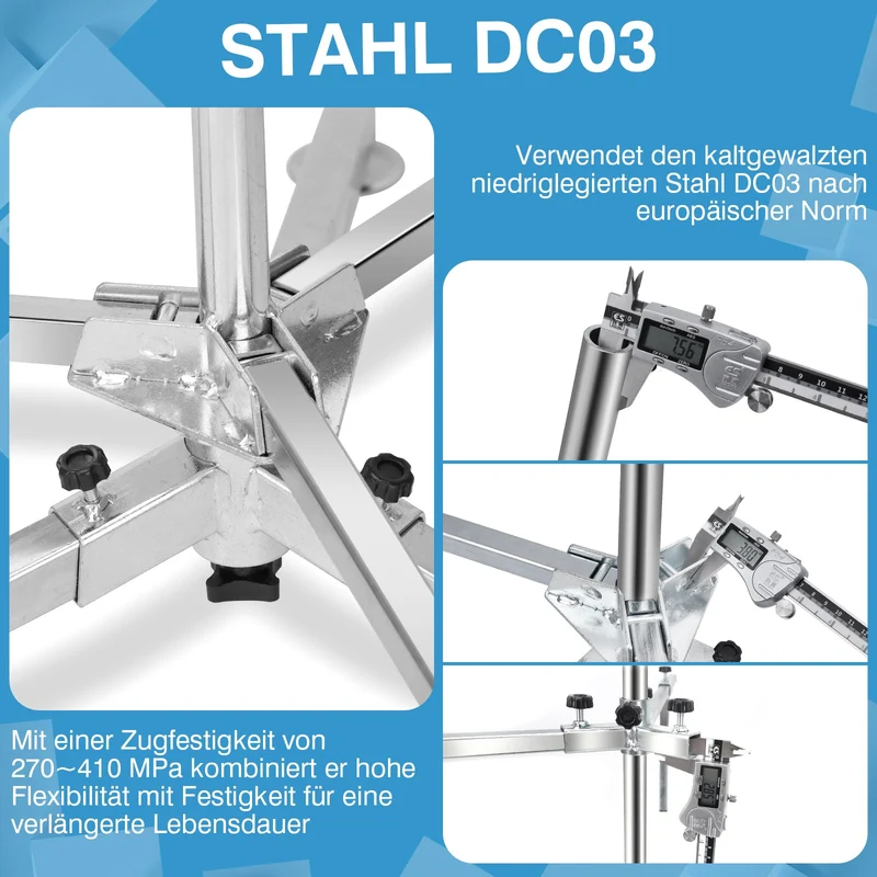 XIIW Profi Rohrabroller 200kg Tragkraft | Fußbodenheizung Rohrhaspel aus DC03 Stahl | Verstellbarer Abroller für PEX-Rohre & Kabel bis 600m