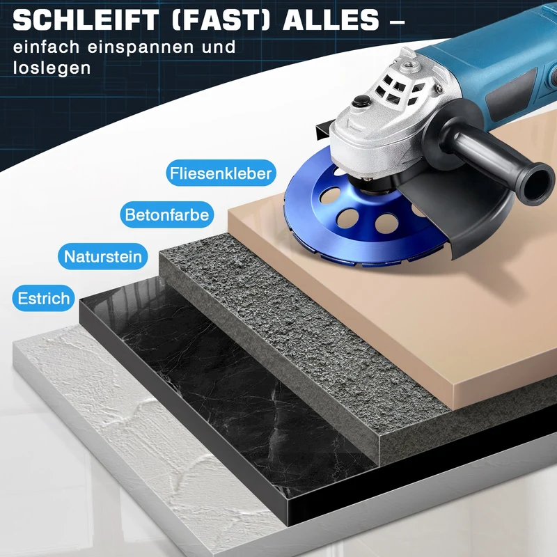 Premium Diamant-Turboschleifscheibe 100 mm mit 20 mm Bohrung für Winkelschleifer