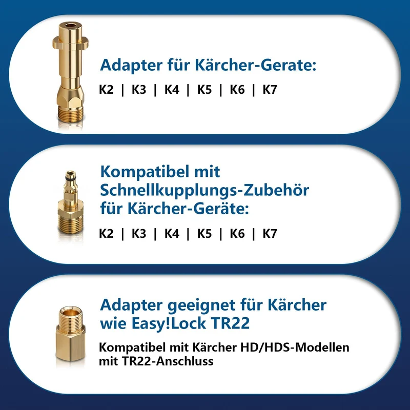 Professioneller Hochdruck-Rohrreinigungsschlauch 4-Schichten-System mit starre & rotierende Düsen, kompatibel mit Kärcher K2-K7, 500 bar