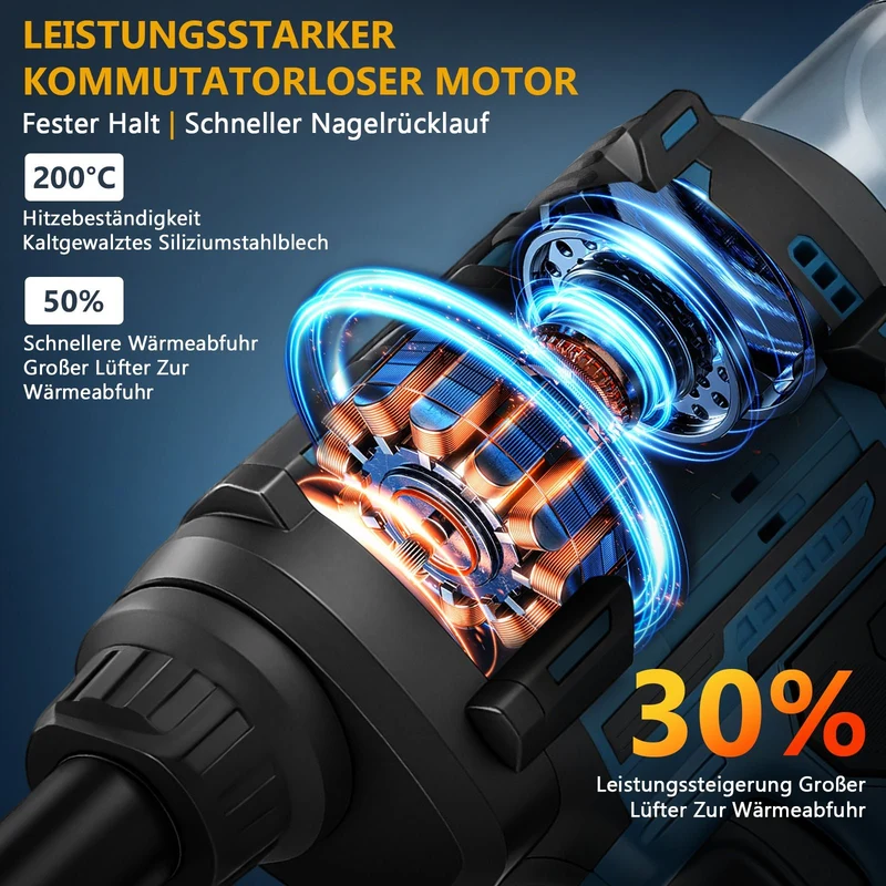 21V Cordless Rivet Gun Brushless 10kN Electric Rivet Tool for Aluminum Steel Stainless Steel